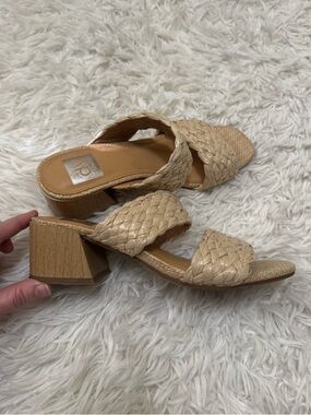 Dolce Vita Natural Braided Two-Strap Block Heel Sandal